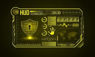 Modern HUD Technology Screen Background with padlock vector