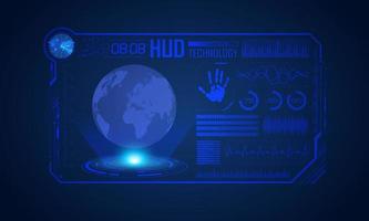 Blue Modern HUD Technology Screen Background vector