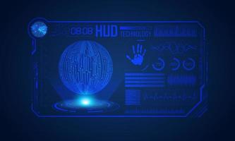 Blue Modern HUD Technology Screen Background vector