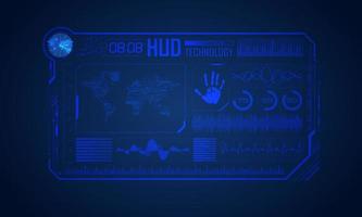 Blue Modern HUD Technology Screen Background vector