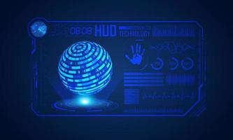 Blue Modern HUD Technology Screen Background vector