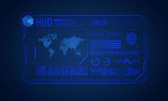 Blue Modern HUD Technology Screen Background vector