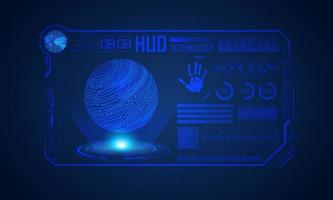 Blue Modern HUD Technology Screen Background vector