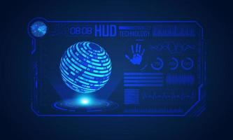 Blue Modern HUD Technology Screen Background vector