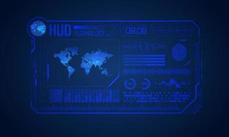 Blue Modern HUD Technology Screen Background vector