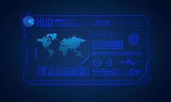 Blue Modern HUD Technology Screen Background vector