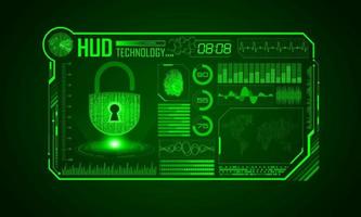 Modern HUD Technology Screen Background with padlock vector