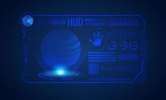 Blue Modern HUD Technology Screen Background vector