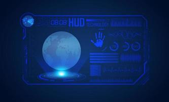 Blue Modern HUD Technology Screen Background vector