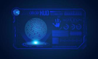 Blue Modern HUD Technology Screen Background vector