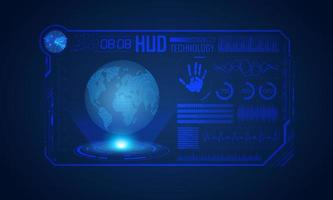 Blue Modern HUD Technology Screen Background vector