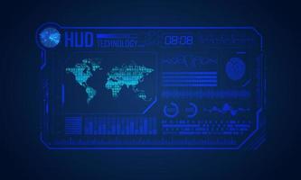 Blue Modern HUD Technology Screen Background vector