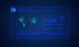 Blue Modern HUD Technology Screen Background vector