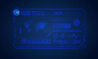 Blue Modern HUD Technology Screen Background vector