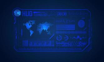 Blue Modern HUD Technology Screen Background vector