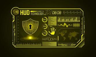 Modern HUD Technology Screen Background with padlock vector