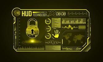 Modern HUD Technology Screen Background with padlock vector