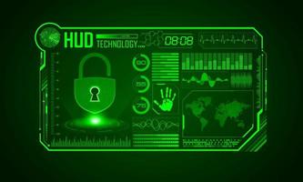 Modern HUD Technology Screen Background with padlock vector