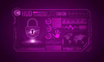 Modern HUD Technology Screen Background with padlock vector