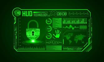 Modern HUD Technology Screen Background with padlock vector