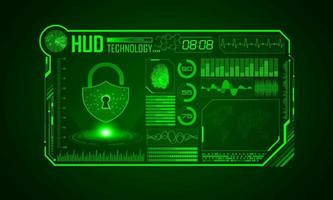 Modern HUD Technology Screen Background with padlock vector