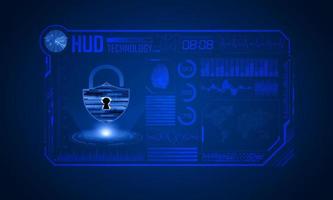 Modern HUD Technology Screen Background with padlock vector