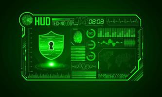 Modern HUD Technology Screen Background with padlock vector