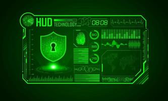 Modern HUD Technology Screen Background with padlock vector