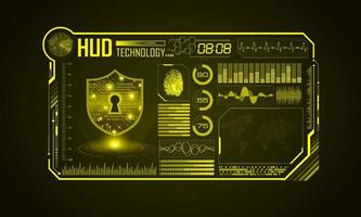 Modern HUD Technology Screen Background with padlock vector