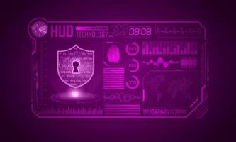 Modern HUD Technology Screen Background with padlock vector