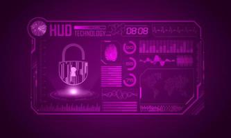 Modern HUD Technology Screen Background with padlock vector