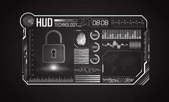 Modern HUD Technology Screen Background with padlock vector