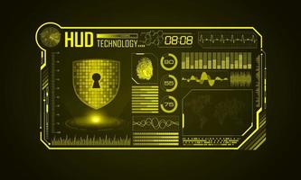 Modern HUD Technology Screen Background with padlock vector