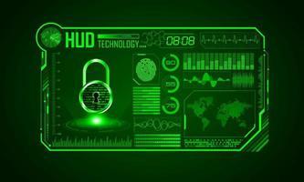 Modern HUD Technology Screen Background with padlock vector