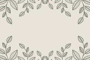 Abstract Line Art Minimal Botanical Background vector