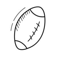 American Football ball. Simple rugby ball doodle icon isolated on white vector