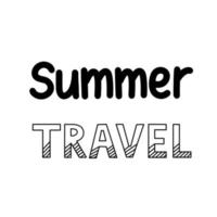 texto de letras de doodle de viajes de verano vector