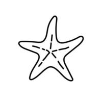 Doodle sketch starfish. Hand drawn illustration isolated on white. vector