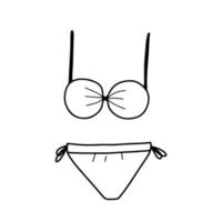 Female swimsuit vector sketch illustration isolated on white background. Swimsuit hand drawn outline doodle icon.