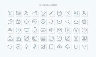 Modern user interface icons line style vector