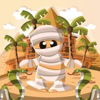 Cute Mummy Character in Egypt vector