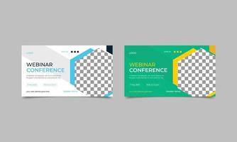 Business Conference online live webinar banner invitation template. vector illustration.