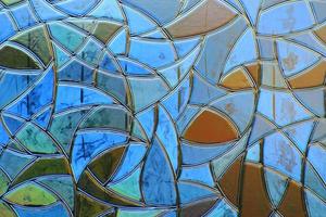 Stained glass with art-deco mosaic photo