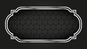 black arabic background with shiny silver frame vector