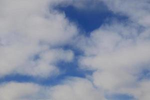 Clear blue sky and white clouds photo