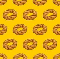 YELLOW SEAMLESS VECTOR BACKGROUND WITH DELICIOUS TURKISH SIMITS