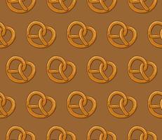 BEIGE SEAMLESS VECTOR BACKGROUND WITH DELICIOUS PRETZELS