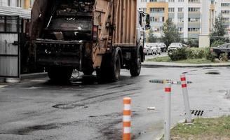 Garbage truck outdoor. photo