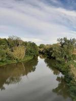 spring landscape near Danube river in Regensburg city, Germany photo