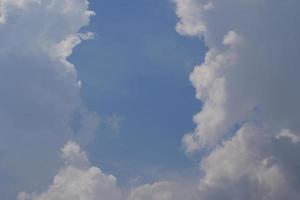 Clear blue sky and white clouds photo